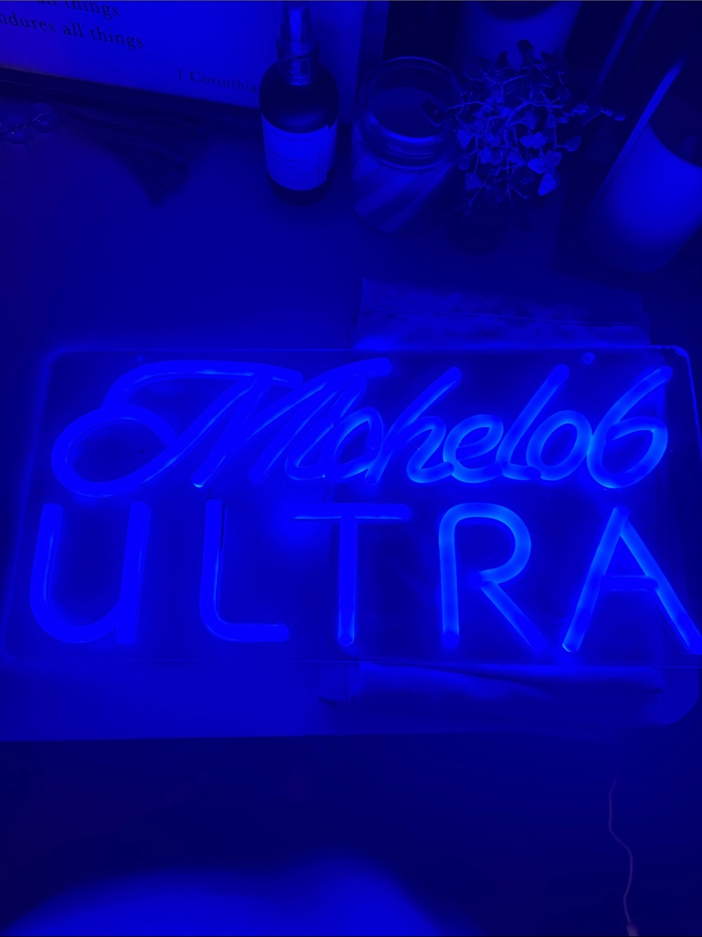 Blue Neon 'Michelob Ultra' Sign